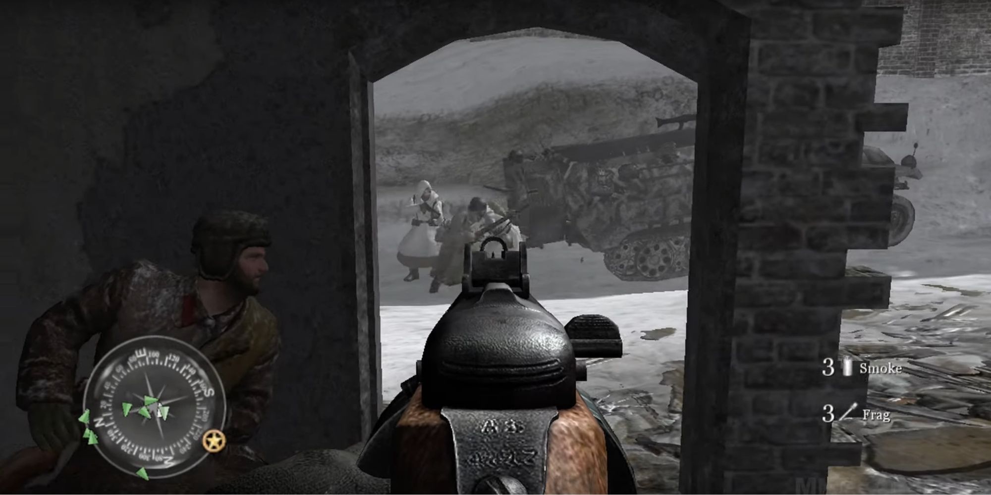 Call Of Duty 2, Russian Soldier Aiming Their Gun At Enemies