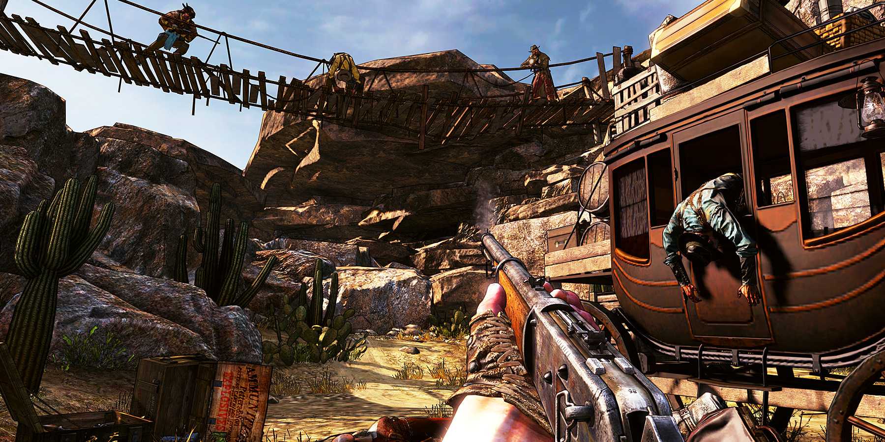Wielding a carbine rifle in Call Of Juarez: Gunslinger