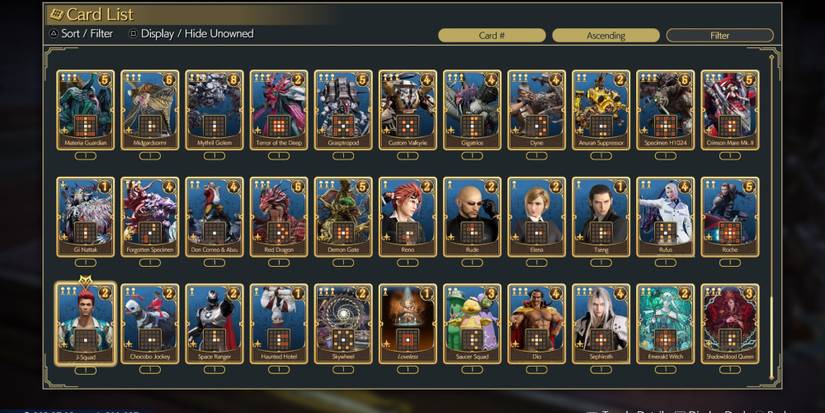 Card List of Queen's Blood in Final Fantasy 7 Rebirth