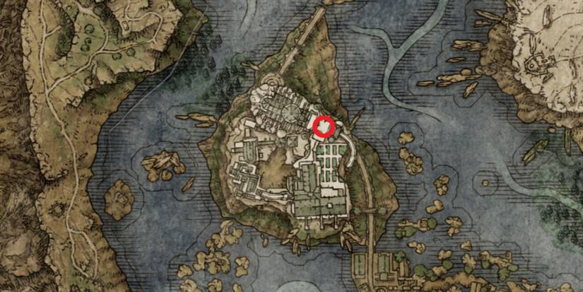 Moongrum Carian Knight location on the map in Elden Ring