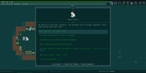 Talking to Mayor Nuntu in Caves of Qud