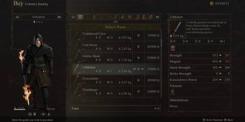 Celeste Smithy Merchandise in Dragon's Dogma 2