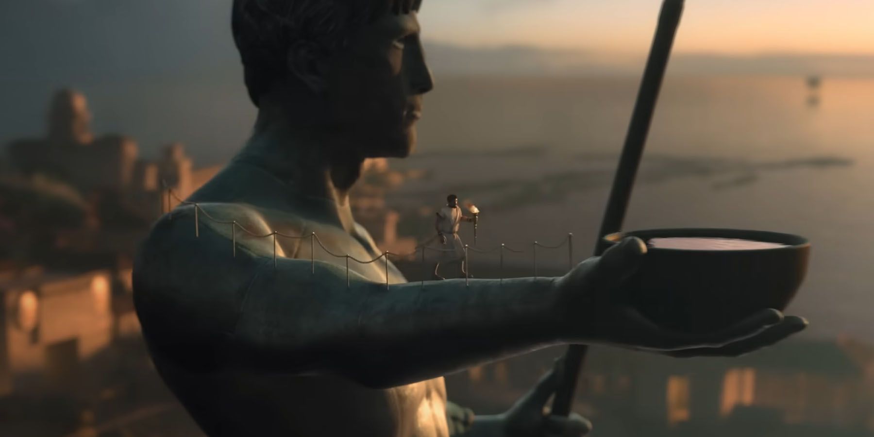 Civ 6 Trailer where one is lighting a torch for worship