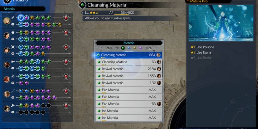 Cleansing Materia in Final Fantasy 7 Rebirth