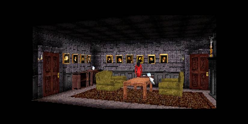 Examining some picture frames in Clock Tower: the first fear