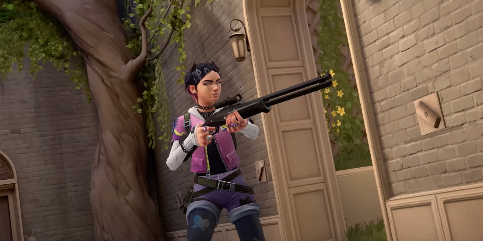 Clove using the Outlaw Valorant gun in their gameplay trailer