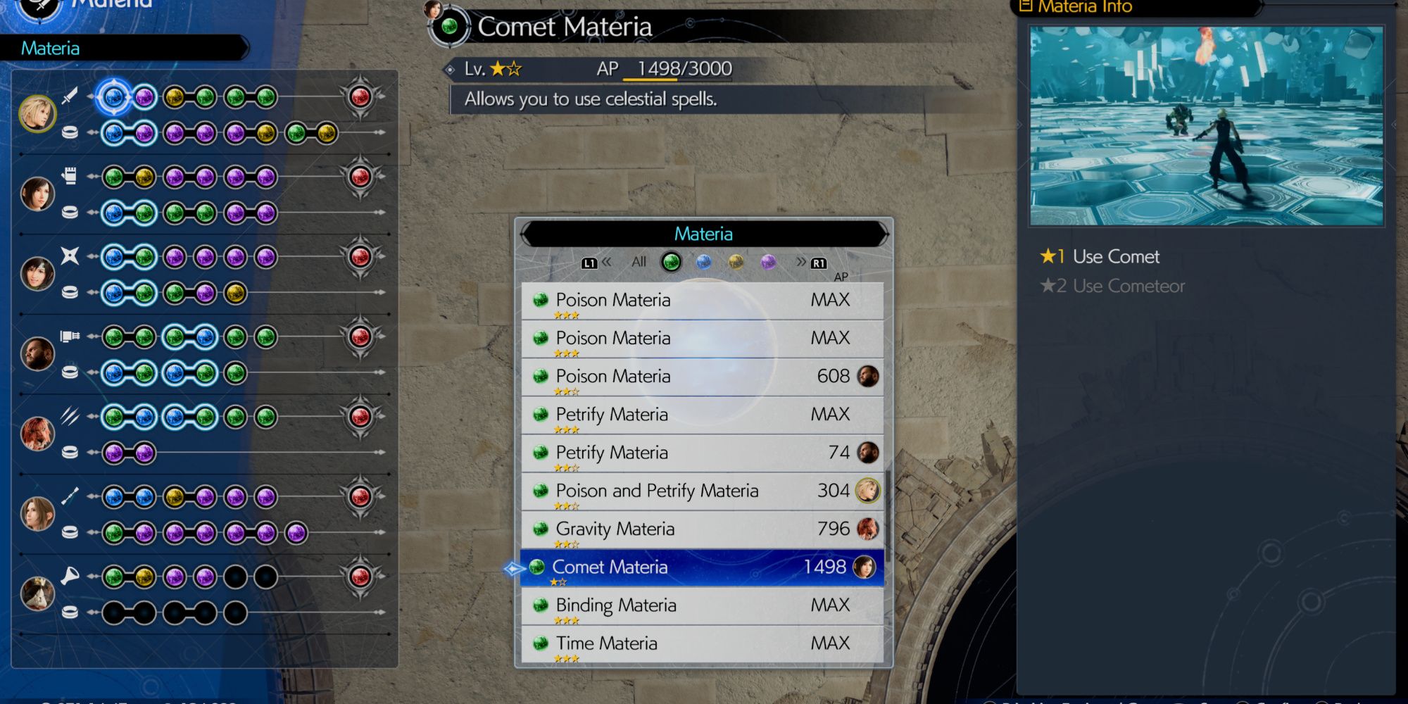 Comet Materia in Final Fantasy 7 Rebirth