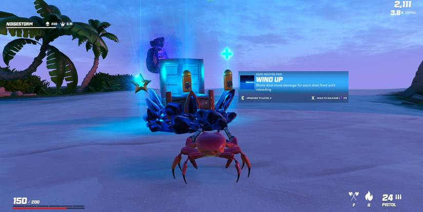 Finding a powerup in Crab Champions