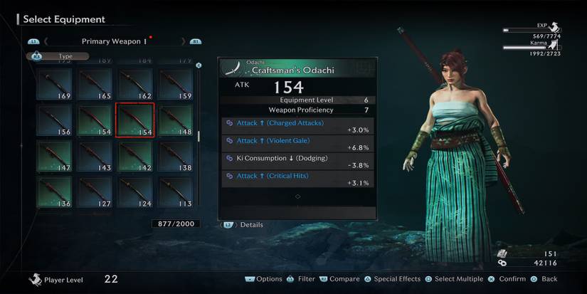 Craftman’s Odachi weapon in Rise of the Ronin