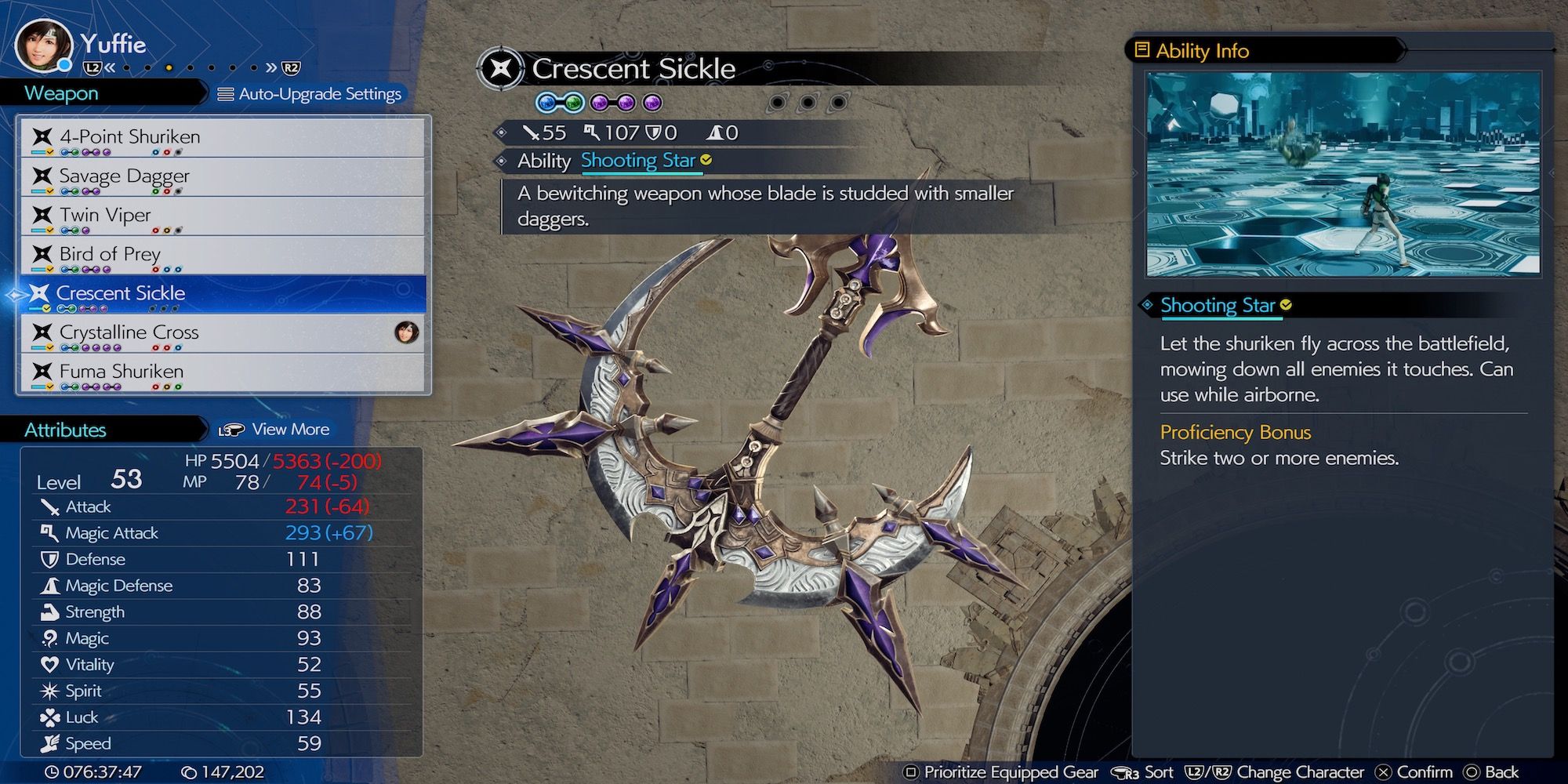 Crescent Sickle weapon in Final Fantasy 7 Rebirth