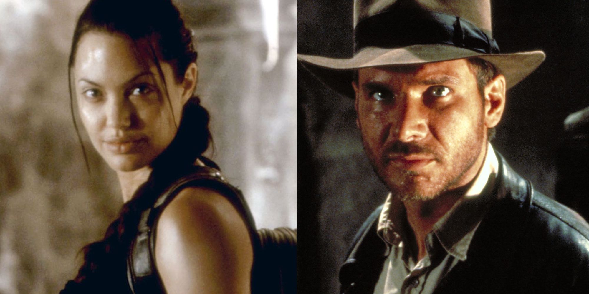 Jolie as Lara Croft; Ford as Indiana Jones