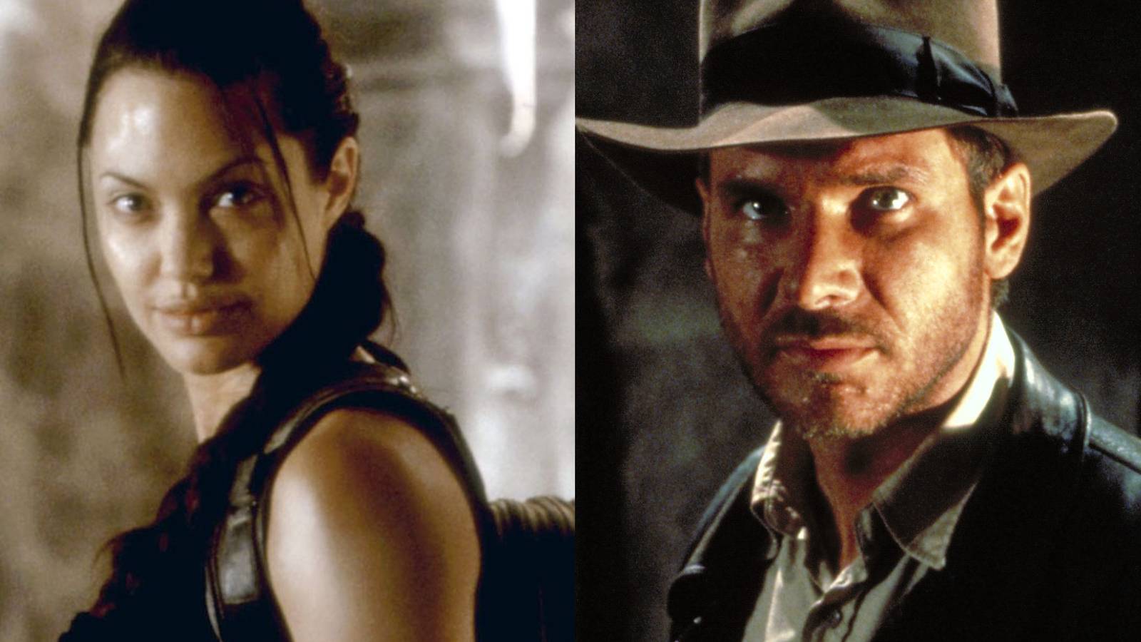 Jolie as Lara Croft; Ford as Indiana Jones