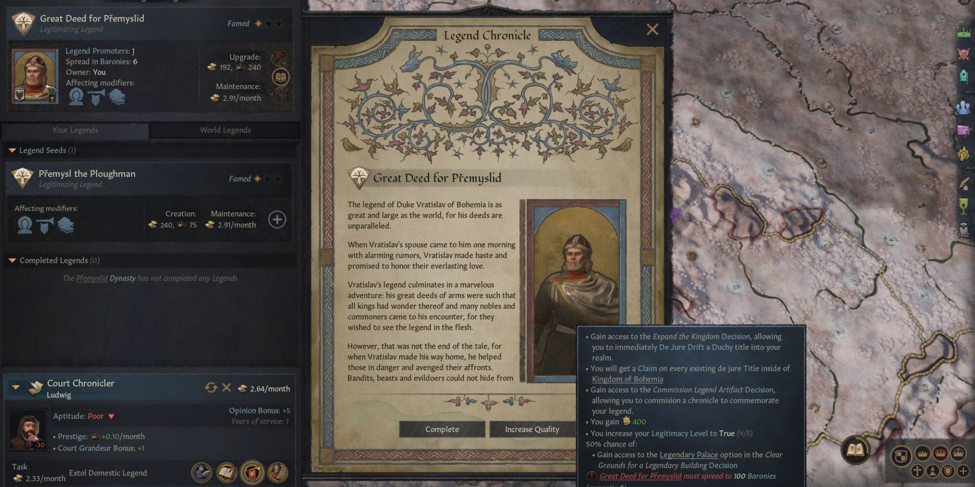 Crusader Kings 3 Increase Quality of Legend