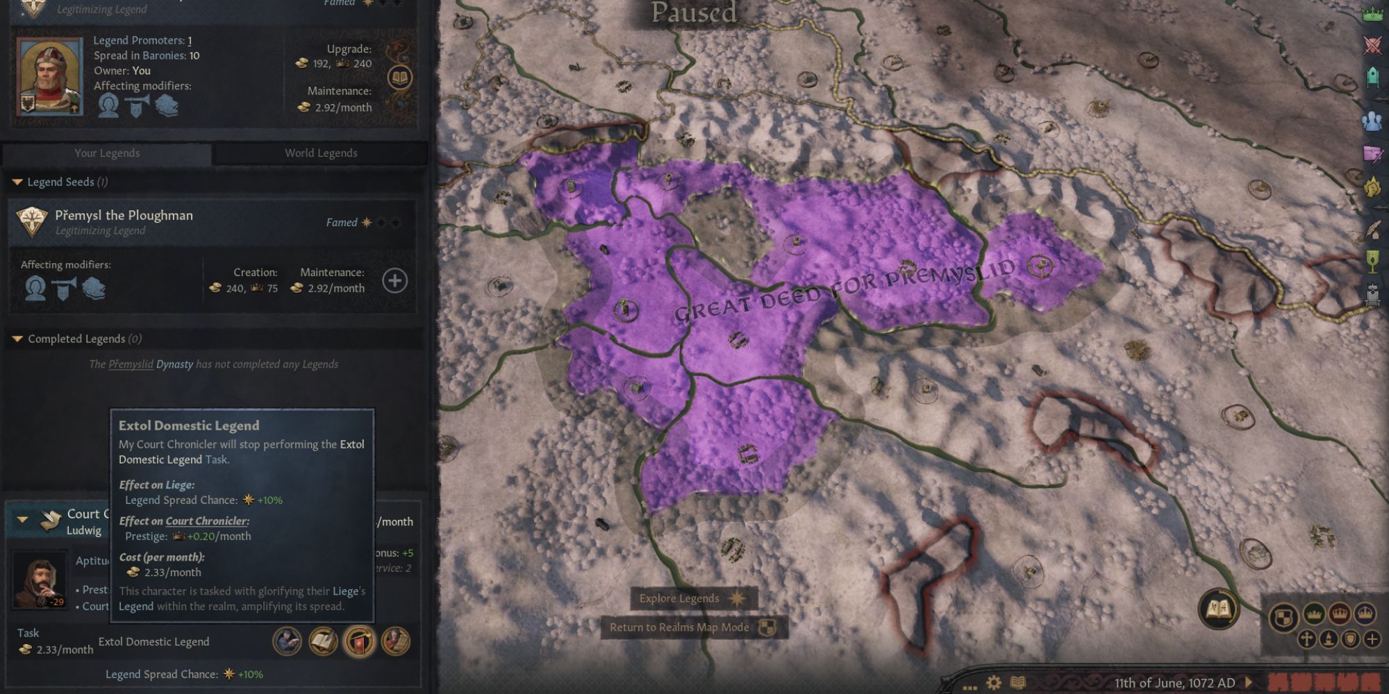 Crusader Kings 3 Spreading a Legend