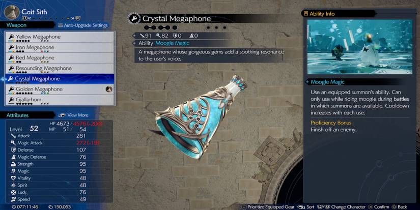 Crystal Megaphone weapon in Final Fantasy 7 Rebirth