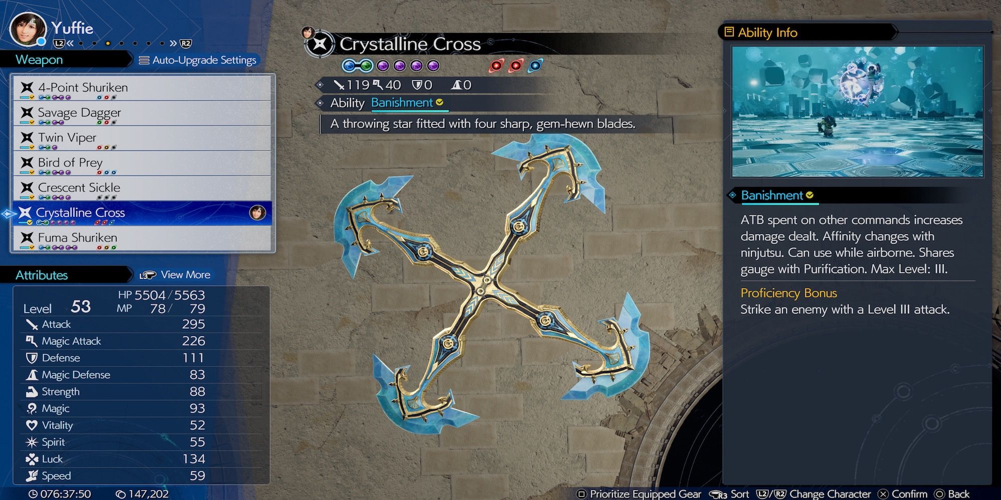 Crystalline Cross weapon in Final Fantasy 7 Rebirth