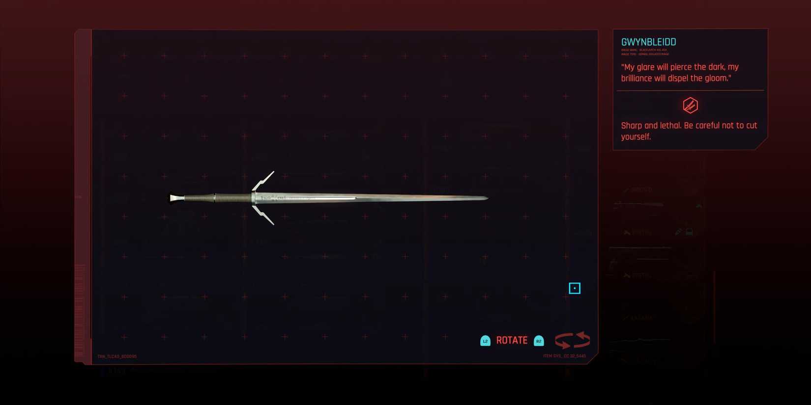 Gwynbleidd melee weapon