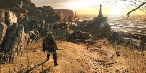 Looking toward the ocean in Dark Souls 2