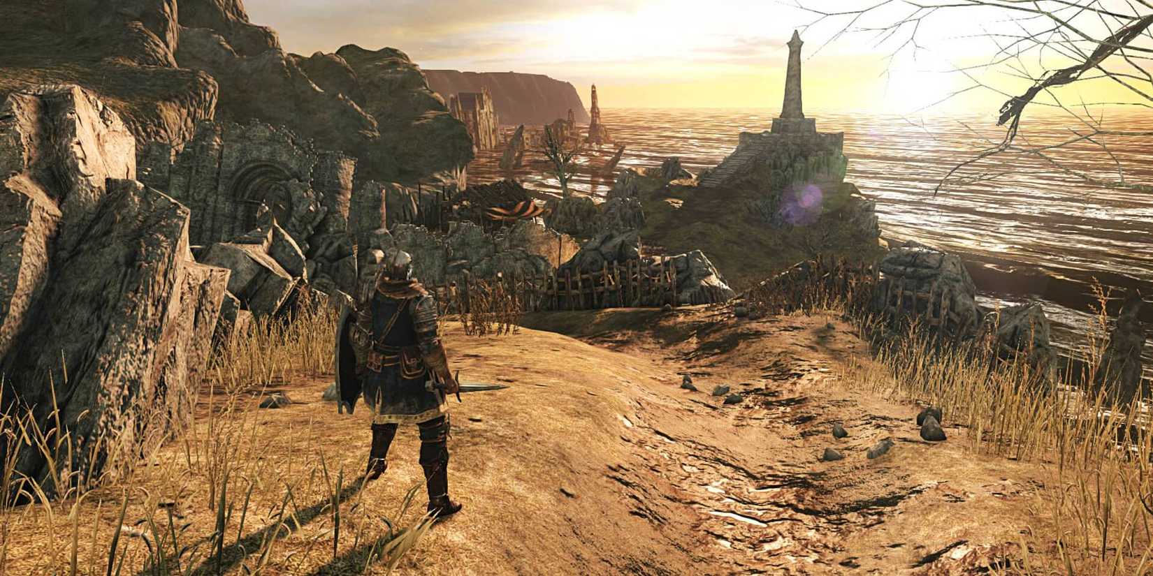 Looking toward the ocean in Dark Souls 2