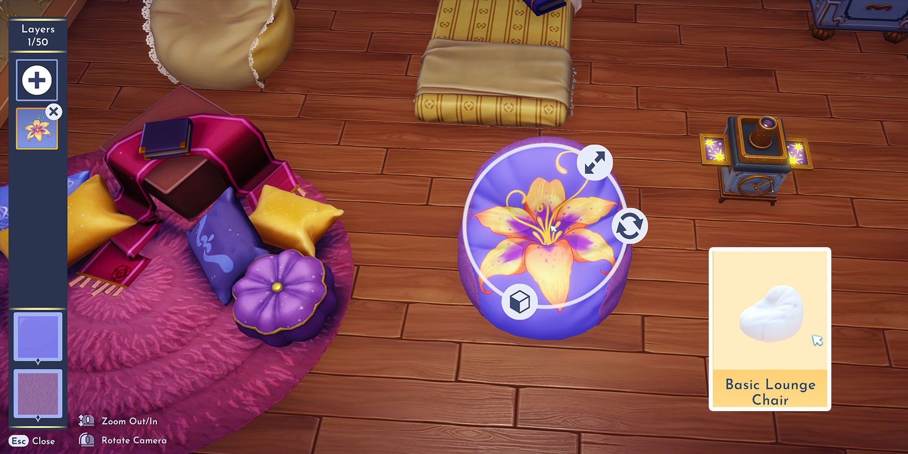 Customizing the Basic Lounge Chair in Disney Dreamlight Valley