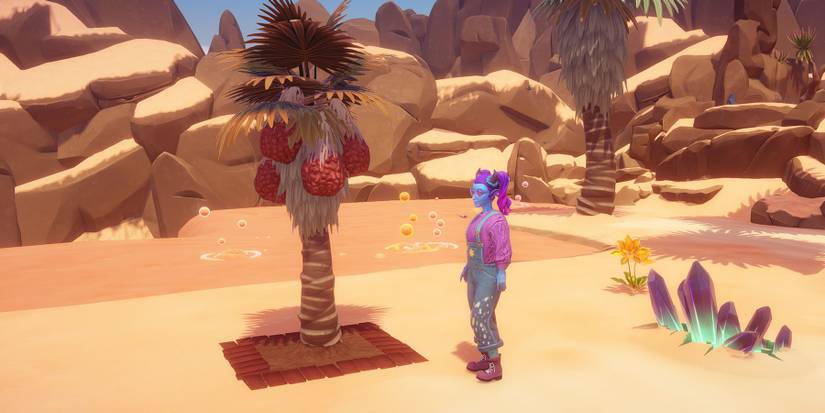 Date tree in Glittering Dunes in Disney Dreamlight Valley: A Rift in Time