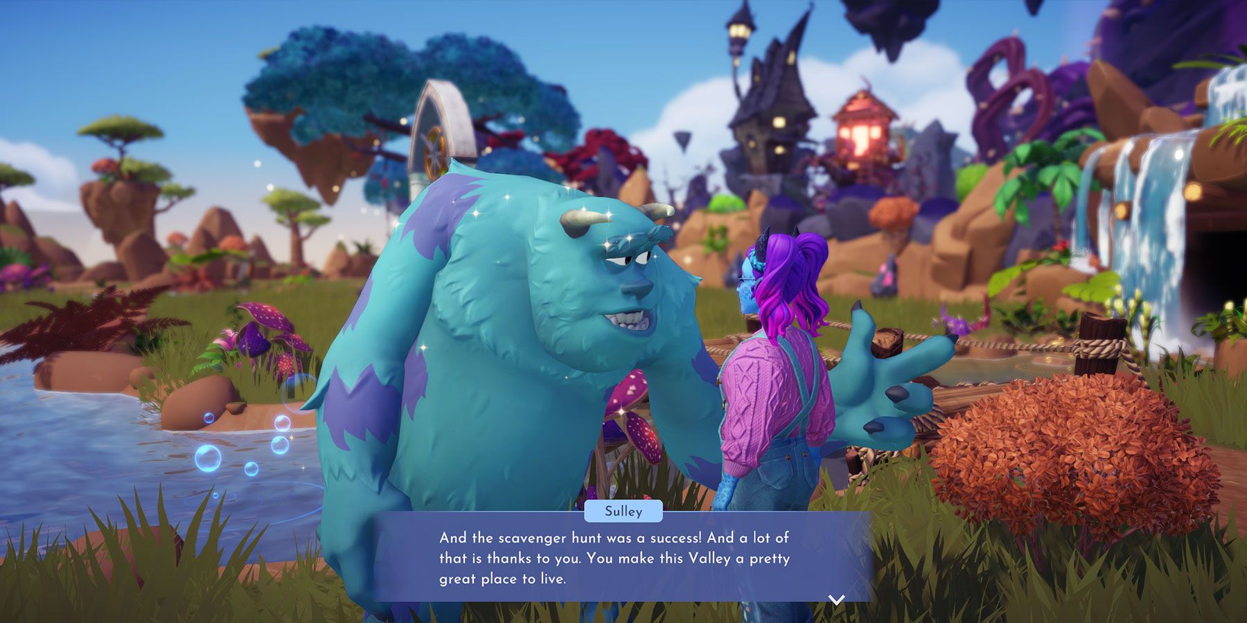 The Scavenger Hunt quest in Disney Dreamlight Valley - Place the Sulley Statue anywhere in the Valley and it will trigger a photo opportunity