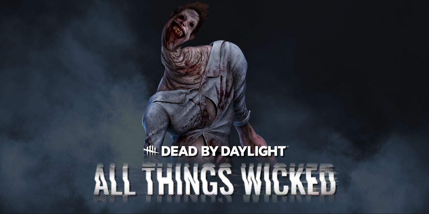 dead by daylight all things wicked logo the unknown fog background