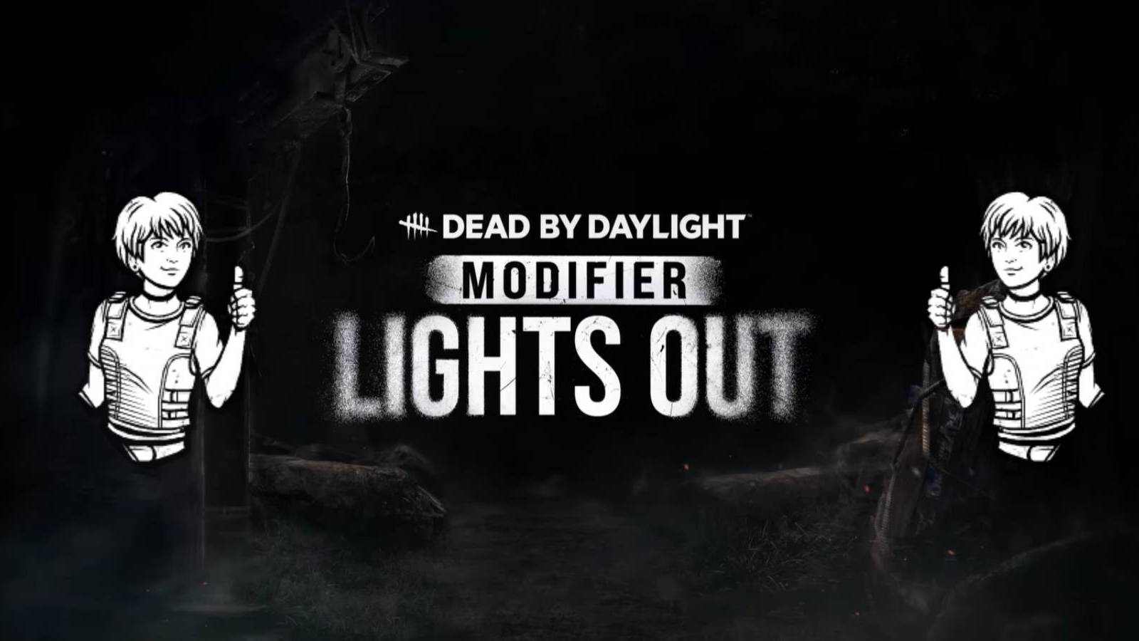 Title card for Dead by Daylight Lights Out with the Reassurance perk logo on either side
