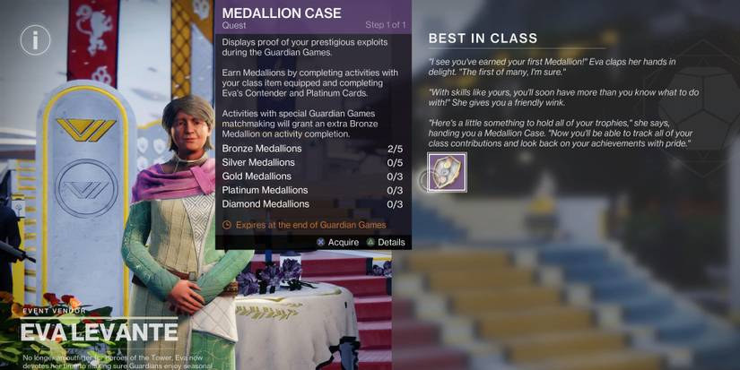 completing best in class quest from eva