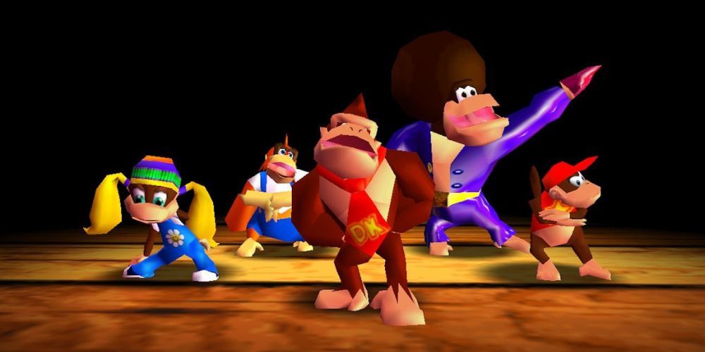 Donkey Kong, Diddy, Tiny, Lanky and Chunky perform the DK Rap.