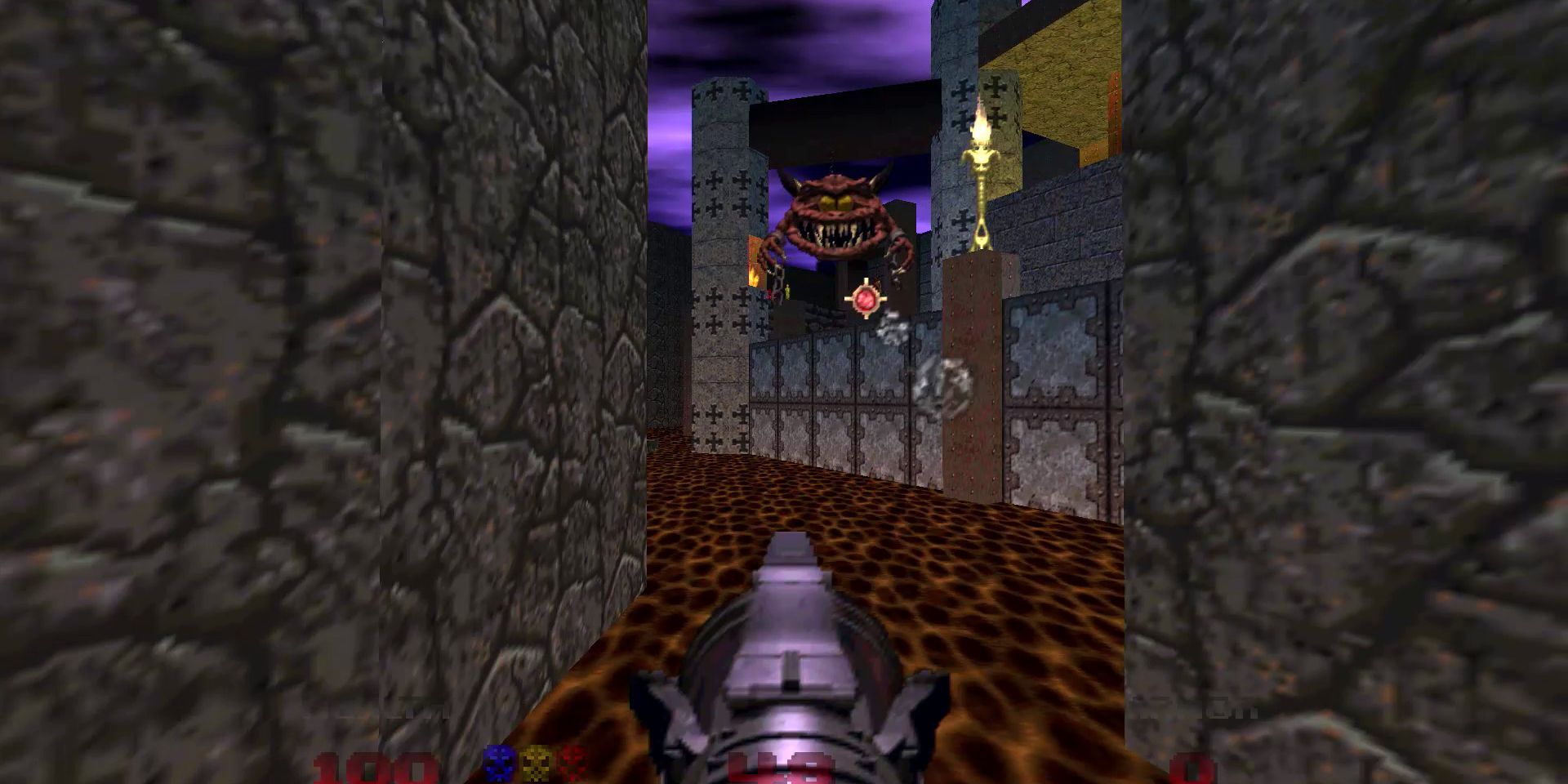Shooting an enemy in Doom 64
