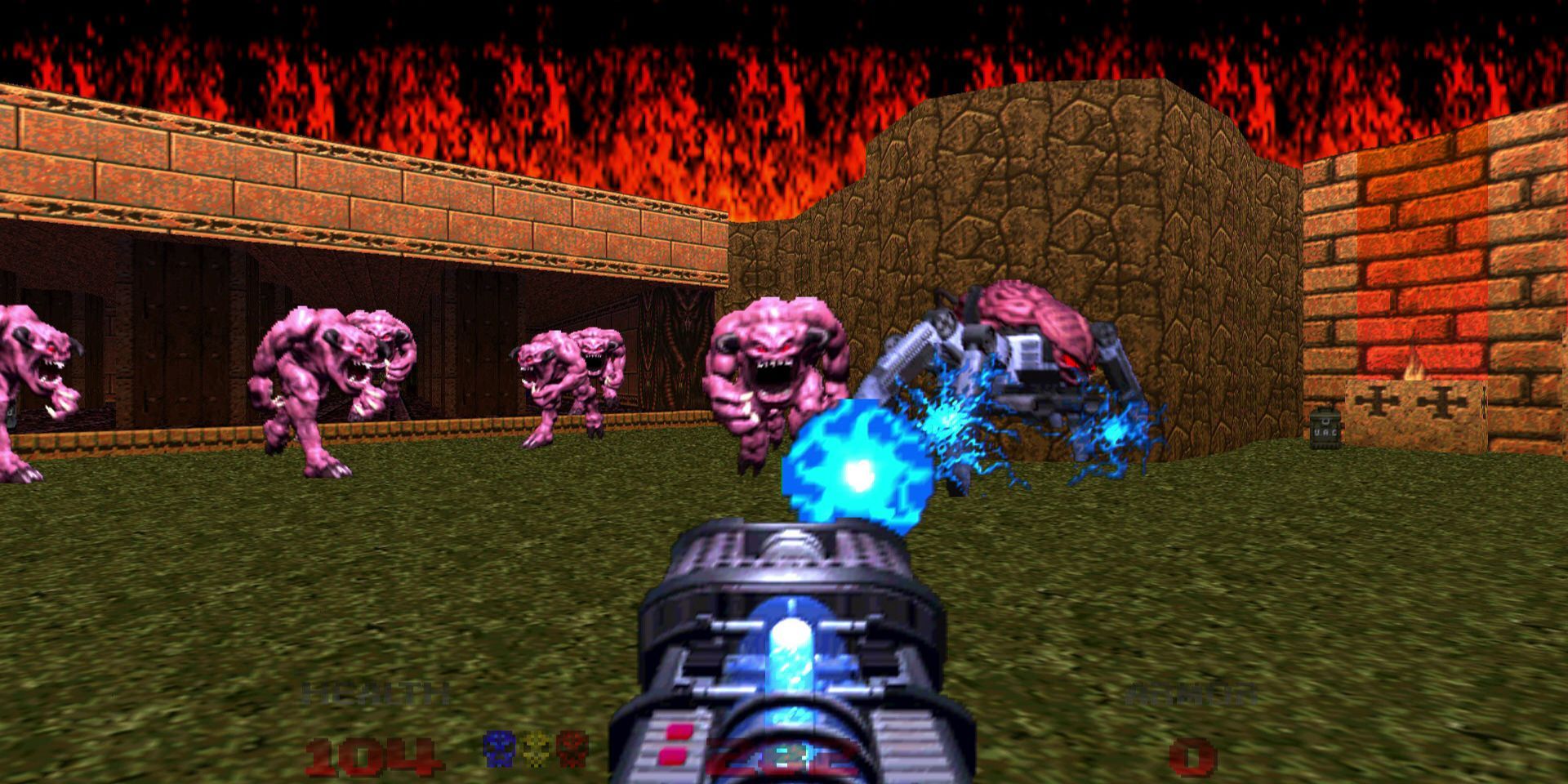 Using a gun on multiple enemies in Doom 64