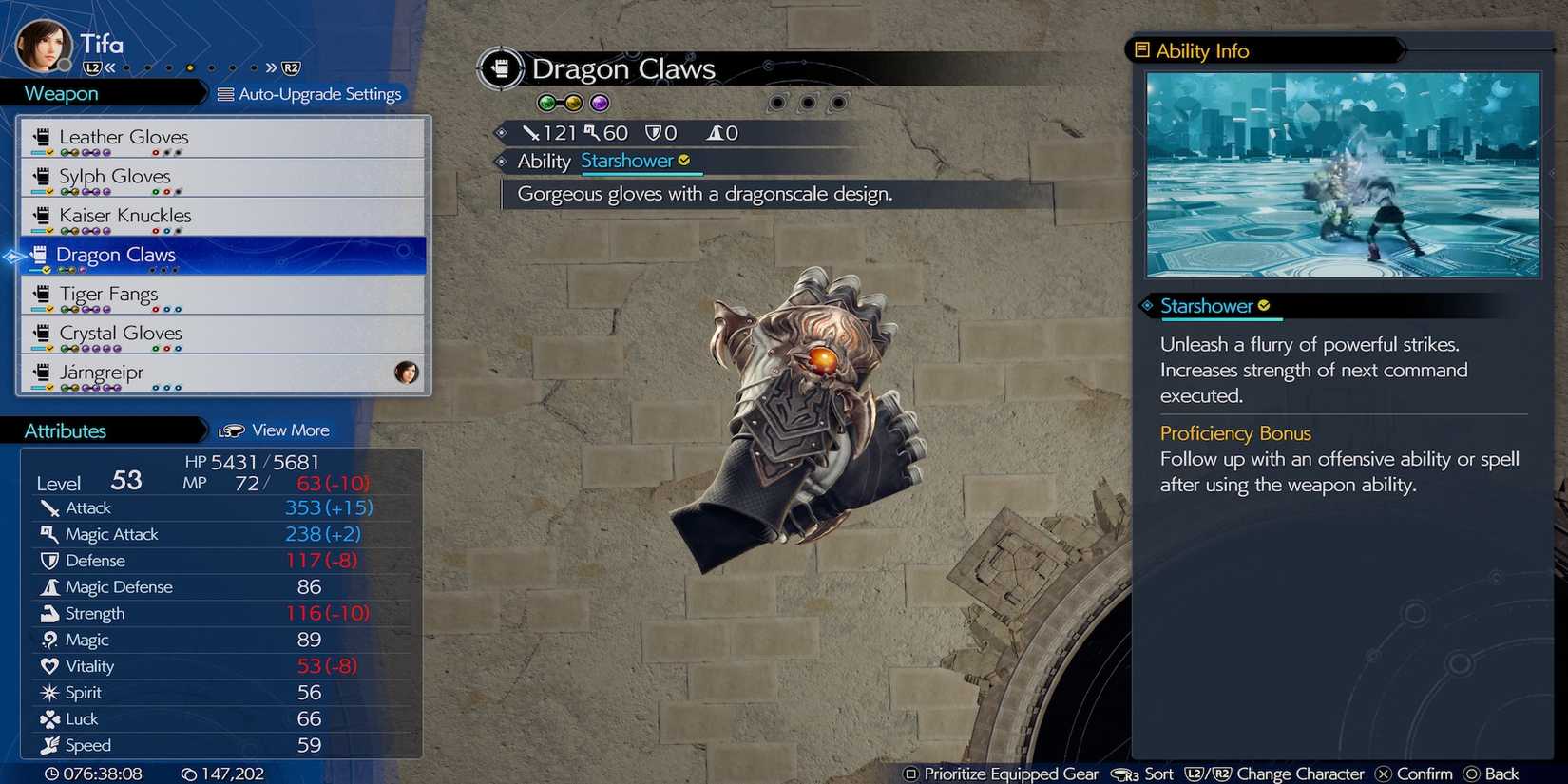 Dragon Claws weapon in Final Fantasy 7 Rebirth