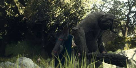 The Arisen standing in front of a Cyclops in Dragon's Dogma 2