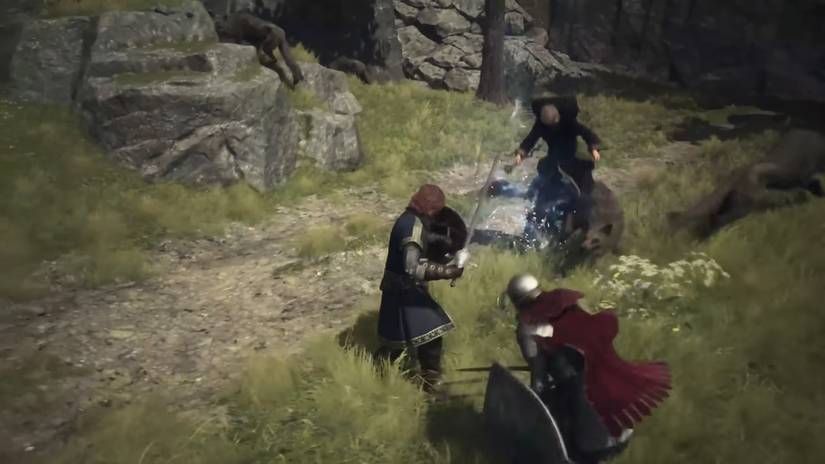 Fighter using Shield Summons in Dragon's Dogma 2