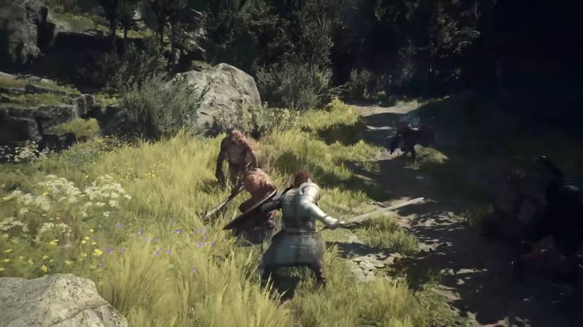 A fighter against some goblins in Dragon's Dogma 2