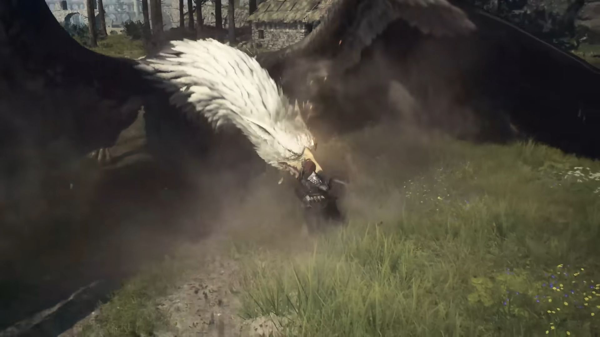 Fighting a griffin in Dragon's Dogma 2