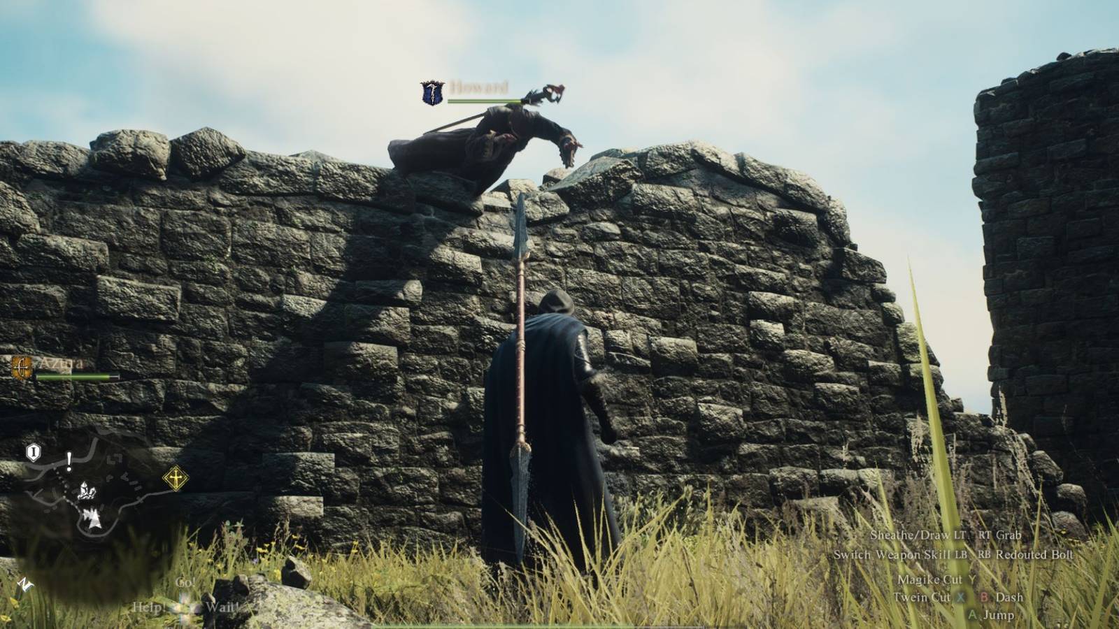 Dragon's Dogma 2 Pawn thrown over a wall