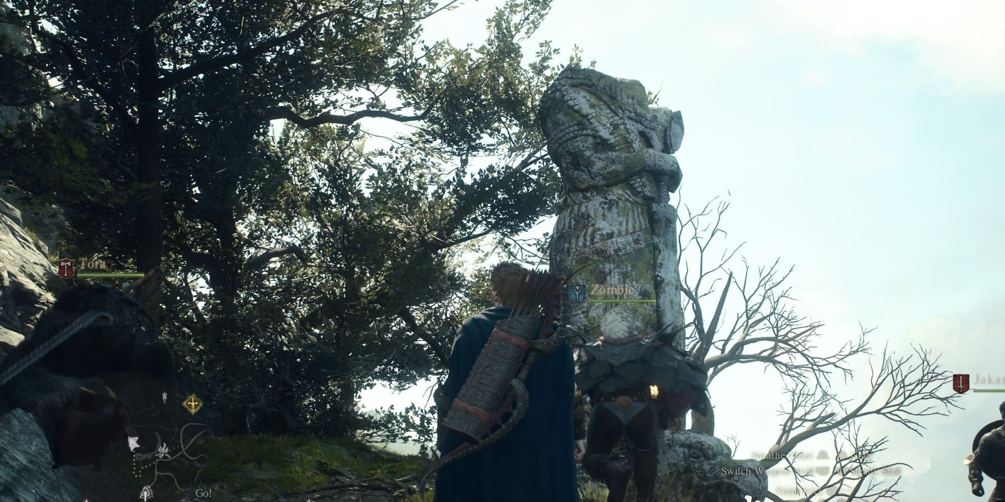 The Arisen standing at the base of a statue in Dragon's Dogma 2