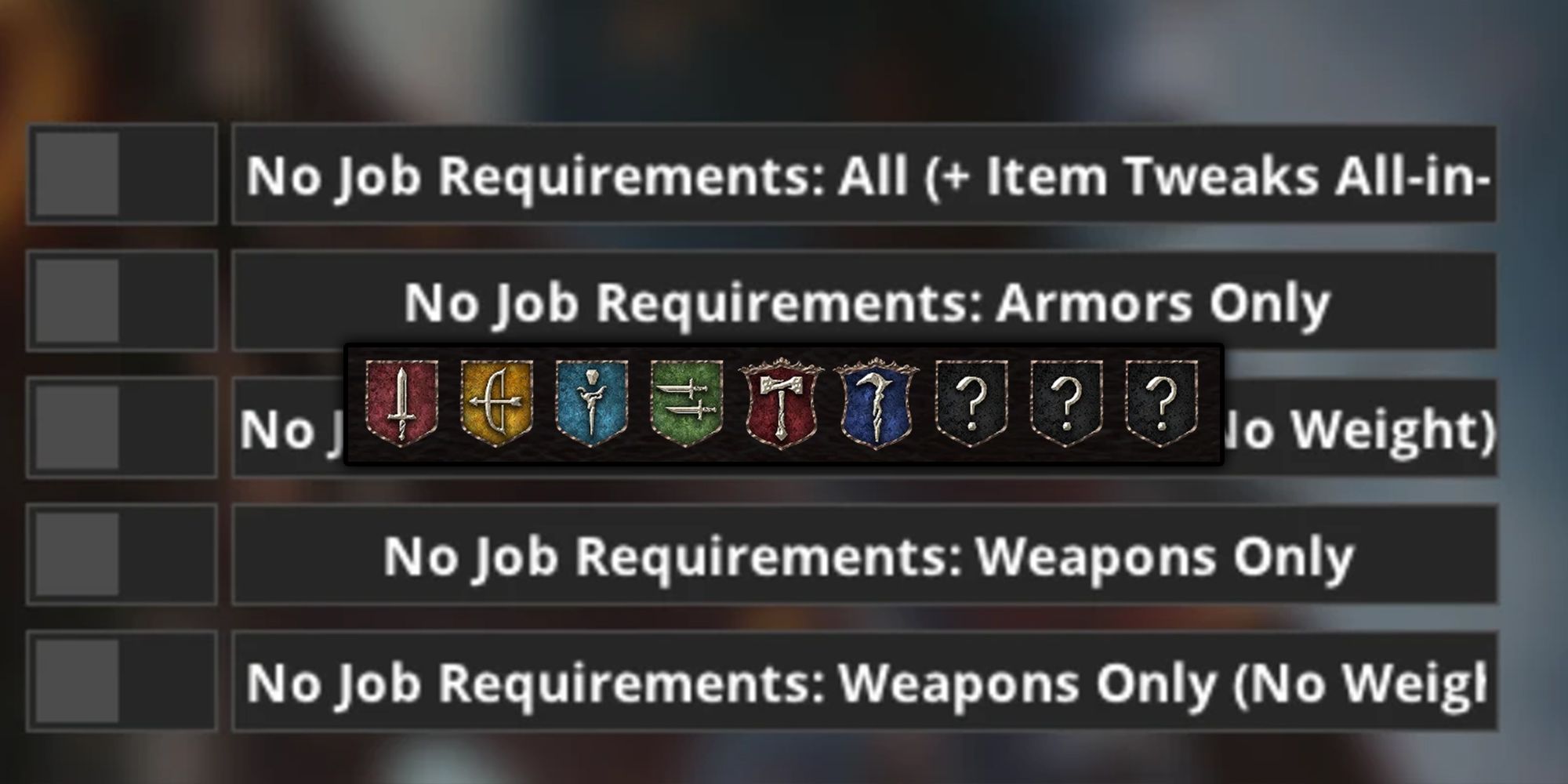 Dragon's Dogma 2 - Vocation Icons Over Job Requirements Mod IMage