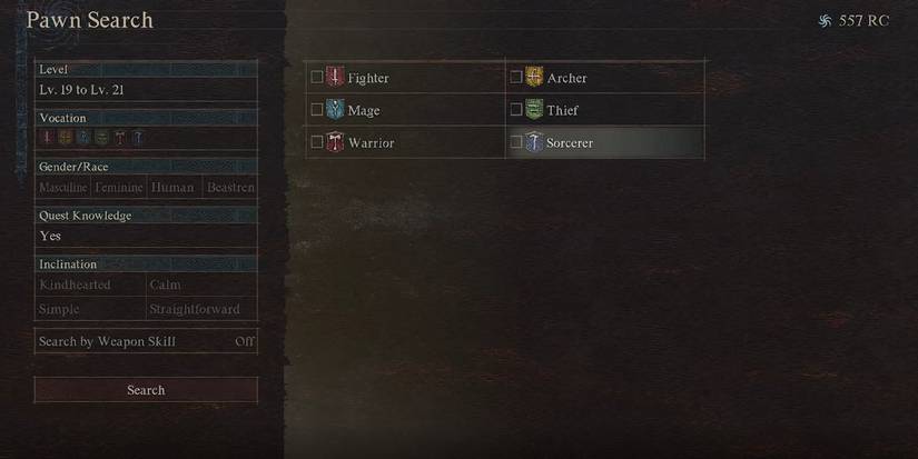 Dragons Dogma 2 Advanced Pawn Search Menu UI Riftstone