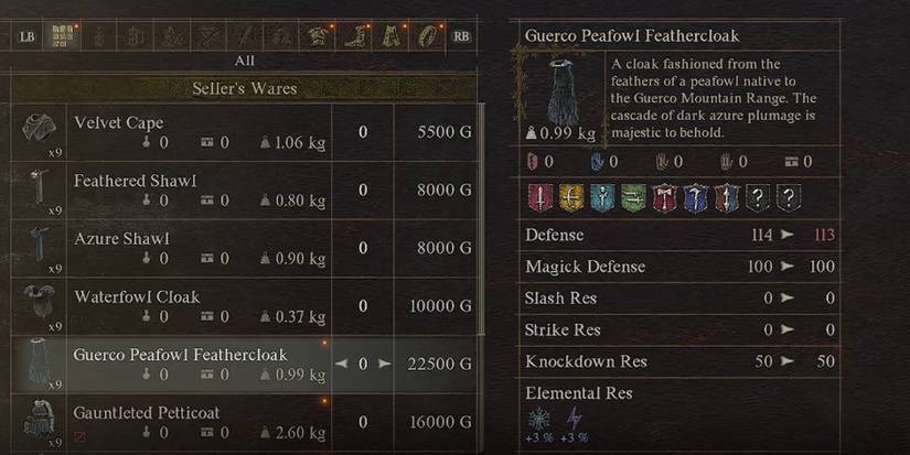 Dragons Dogma 2 Best Cloaks Ian Harve Village Guerco Peafowl Feathercloak