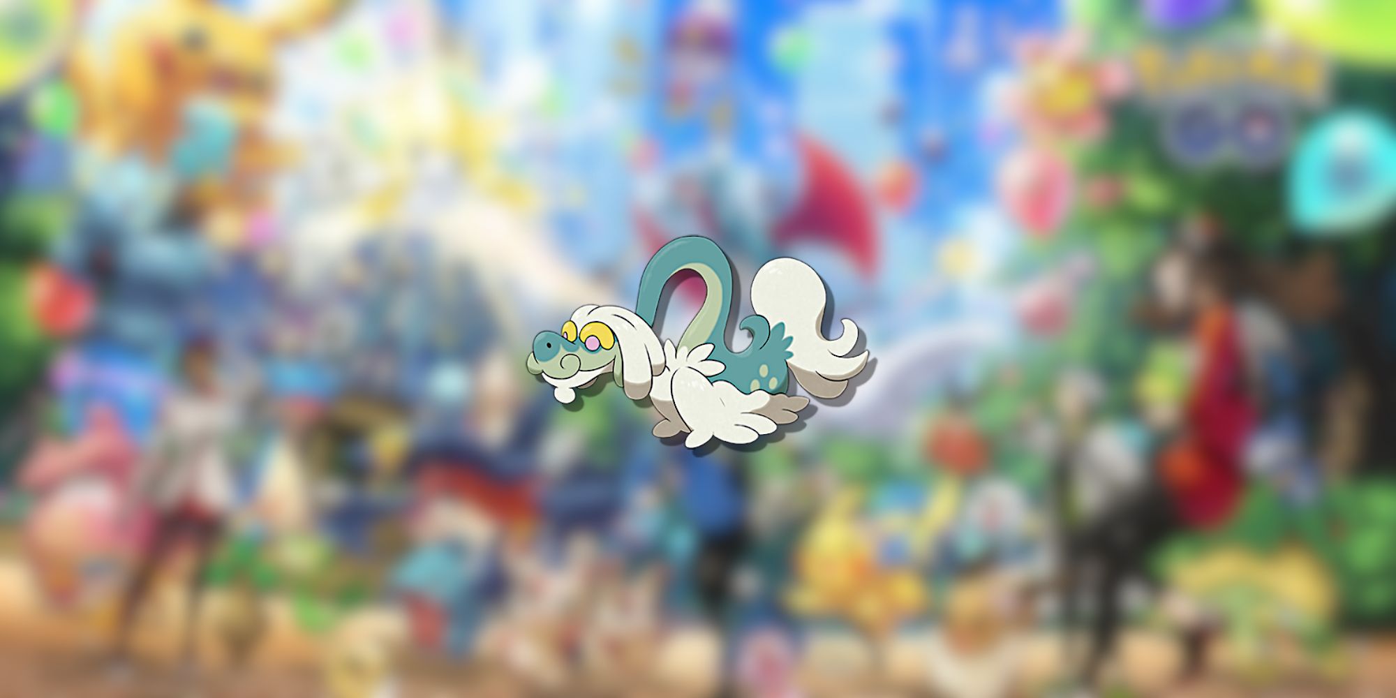 Image of Drampa in the foreground from Pokemon GO