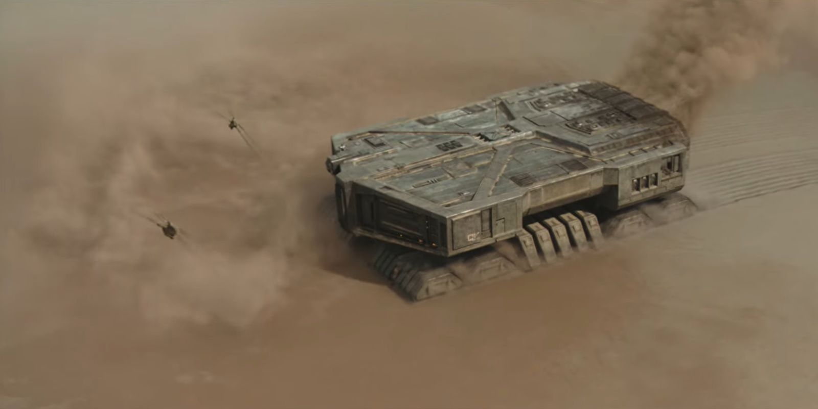 A spice harvester in Dune (2021).