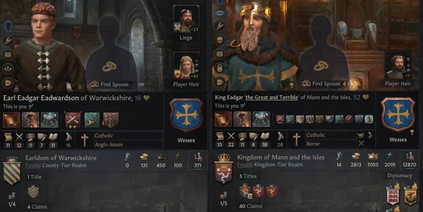 Eadgar Eadwardson Wessex, Earl (Count) Of Warwickshire in Crusader Kings 3