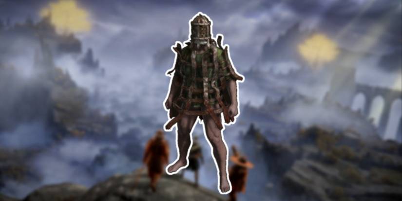 Elden Ring Marionette Soldier Set in foreground with Liurnia background