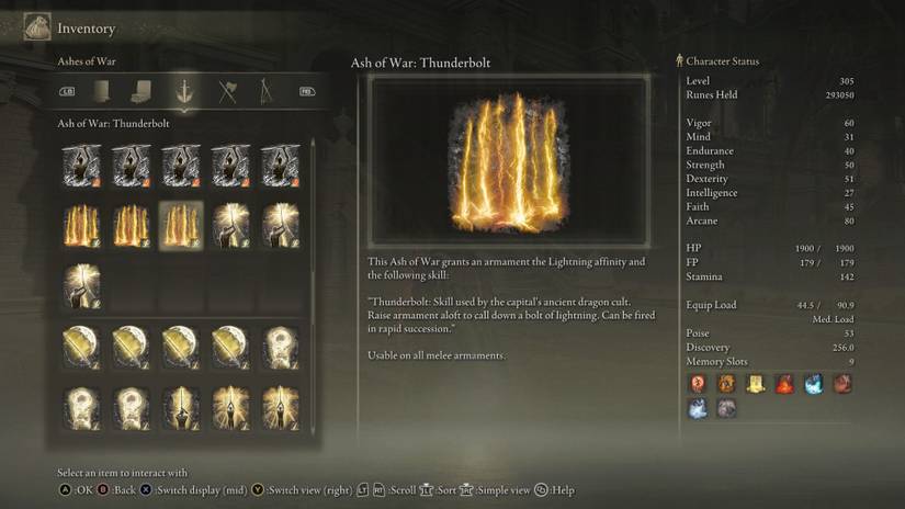 Elden Ring - Thunderbolt Ash of War Description-1