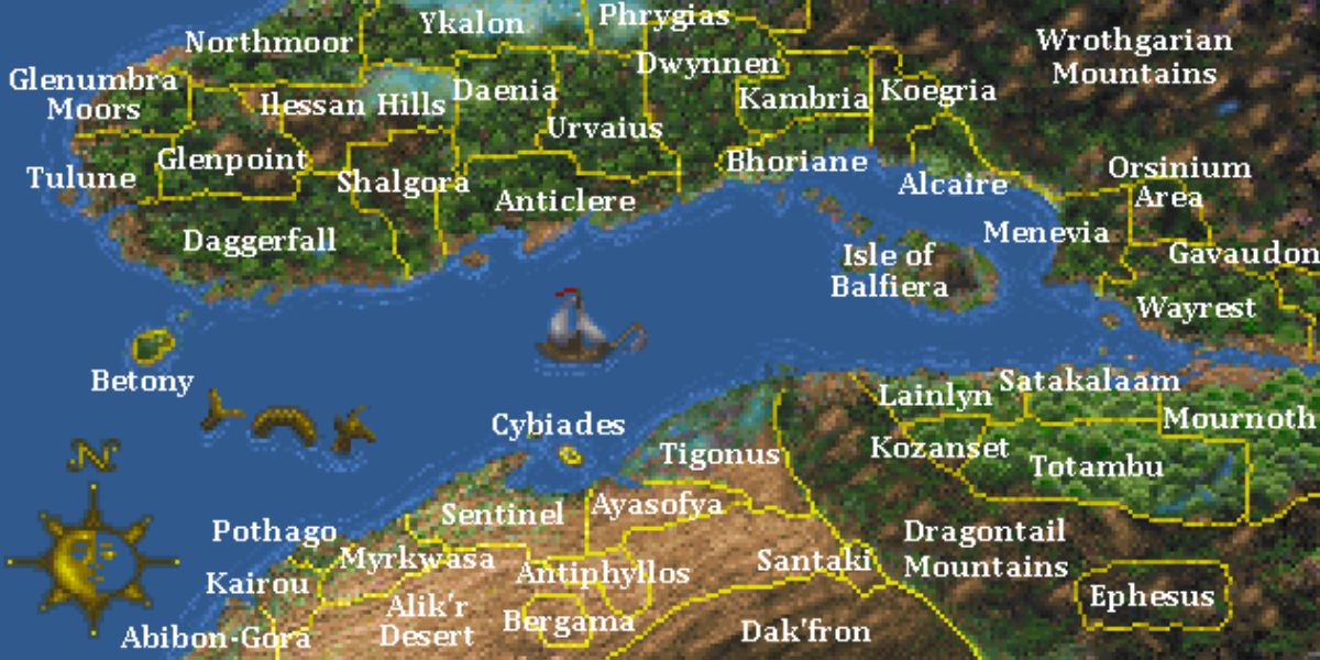 Elder Scrolls Map Size TES 2 Daggerfall Tamriel