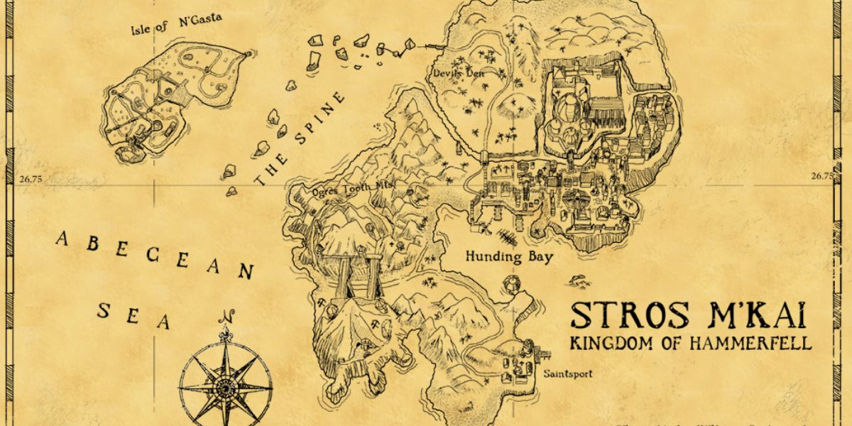Elder Scrolls Map Size TES Adventures Redguard Stros Mkai Island Maps