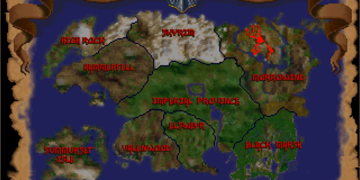 Elder Scrolls Map Size TES Arena Original Tamriel